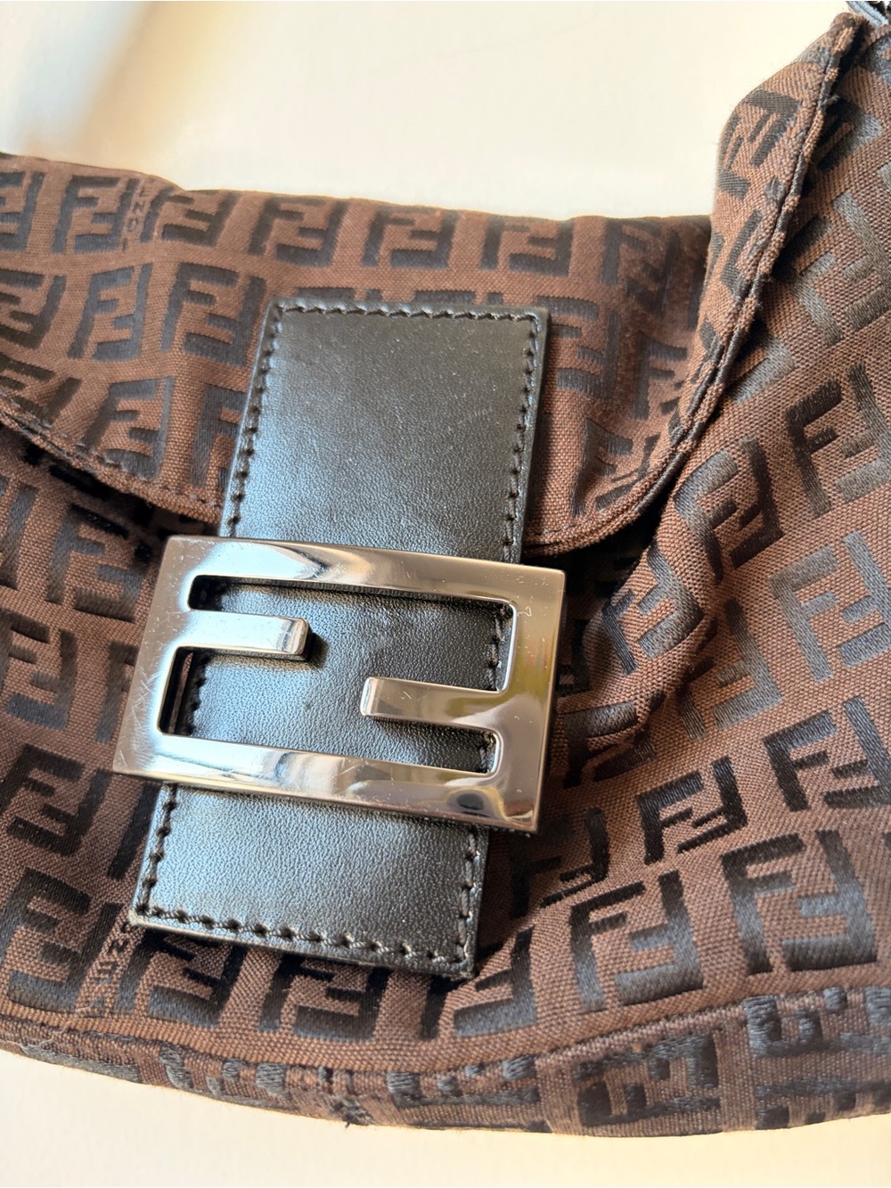 Vintage Fendi Baguette Zucchino Double Flap - Picture 2 of 13
